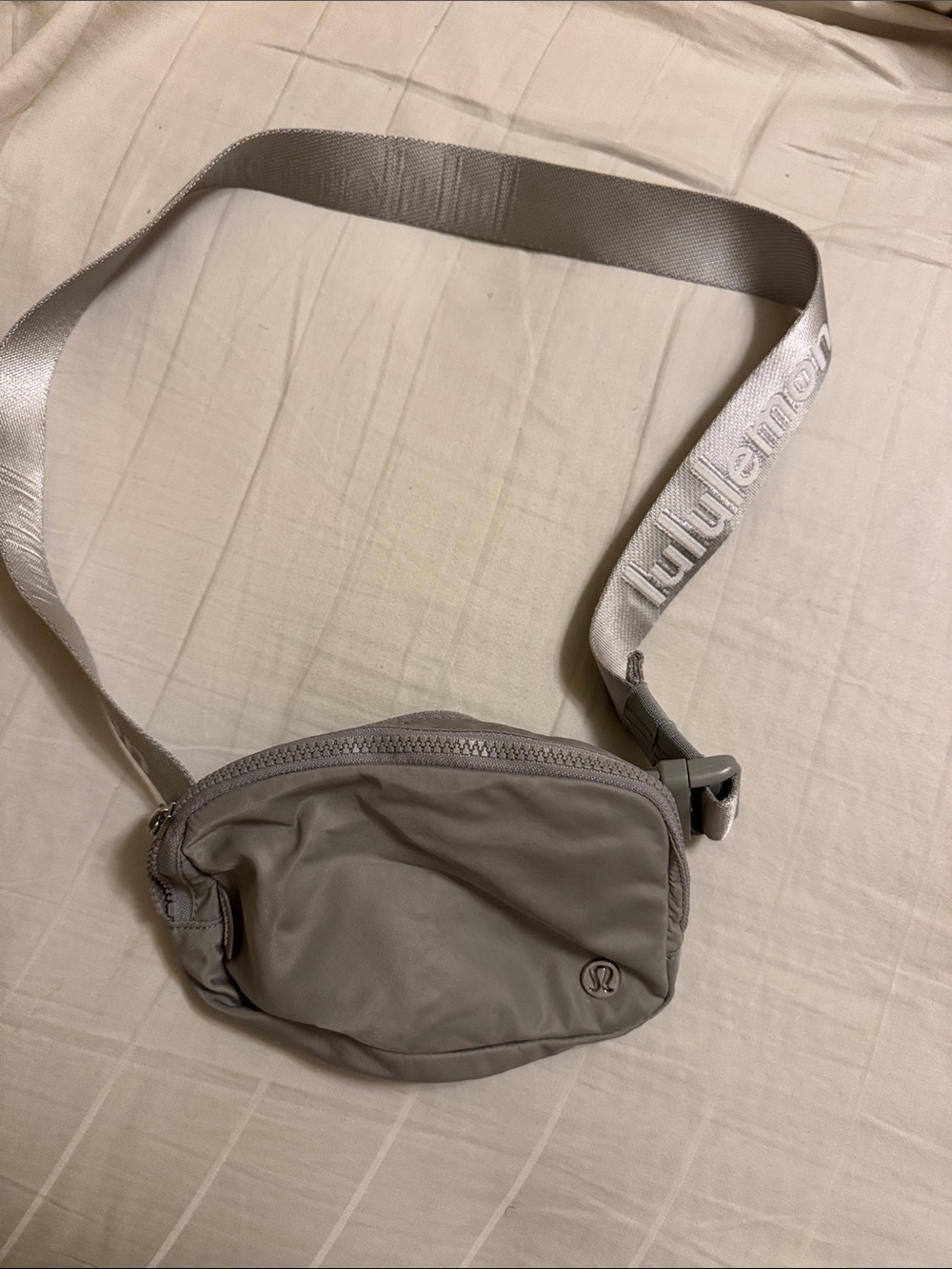 lululemon athletica Light Gray Belt Bag with Branded Strap